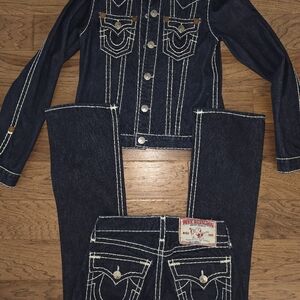 True Religion Vintage Body Rinse Billy Jimmy Super T Set!!  30x34 Medium